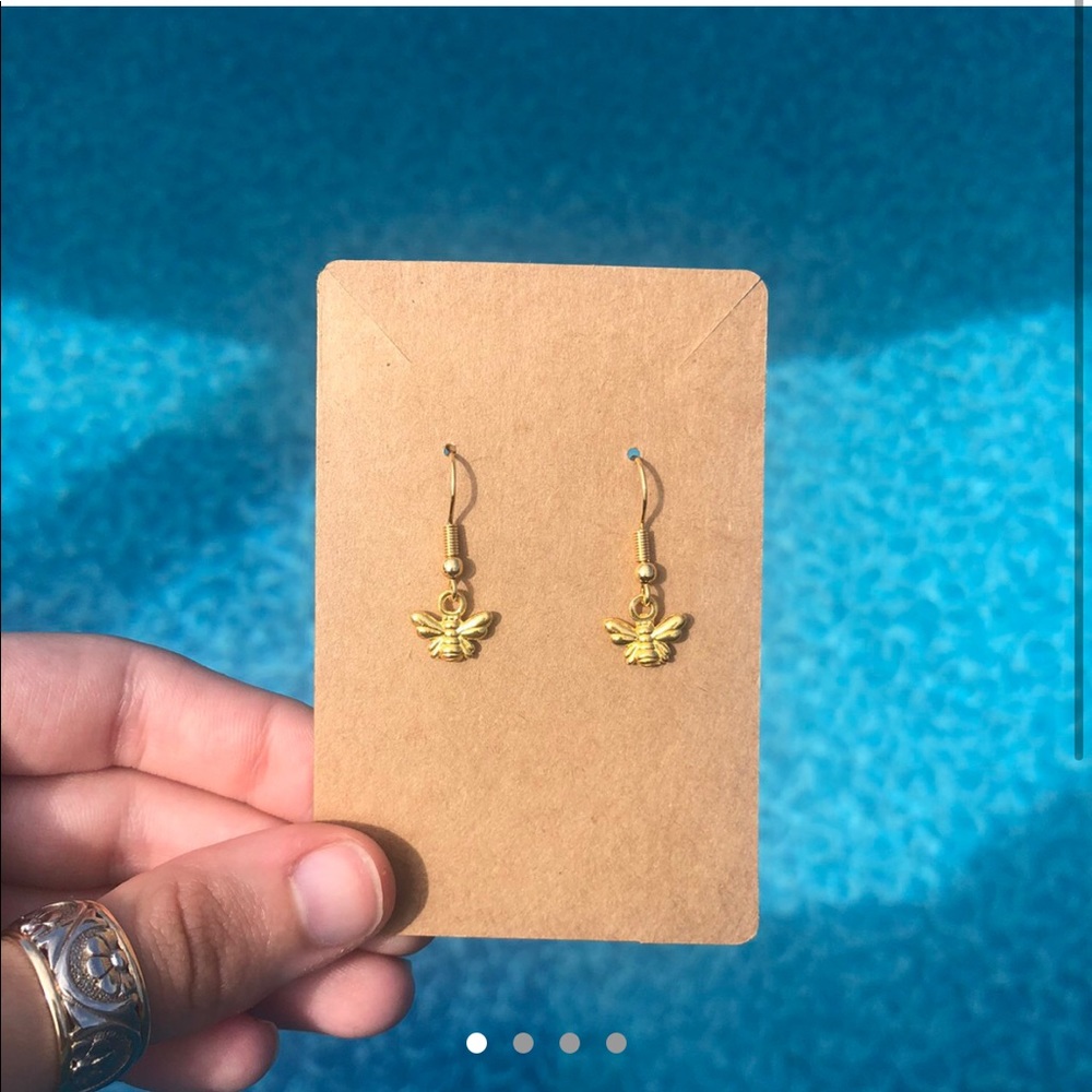 Gold Bumble Bee Earrings